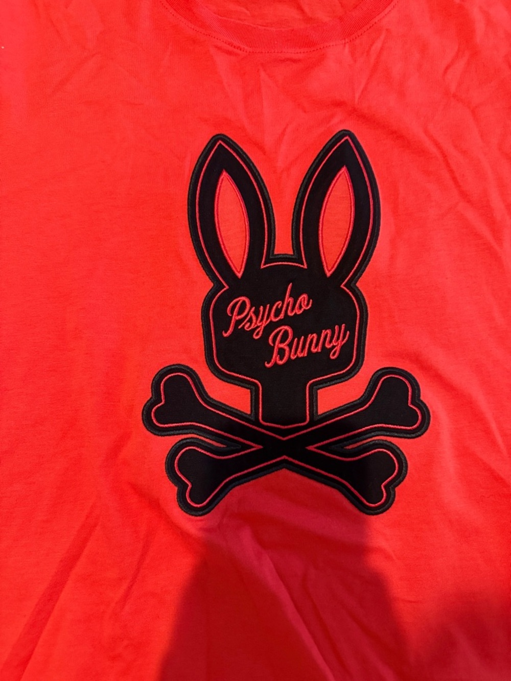 Psycho Bunny Red Logo embroidered Graphic Tee. New! Size 8. XL